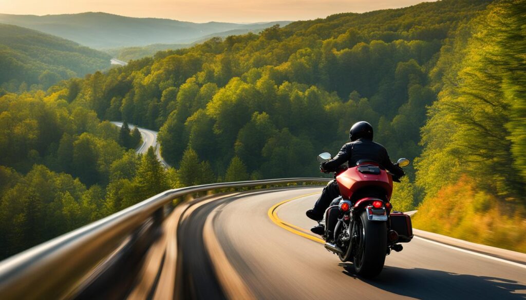 Scenic motorcycle route