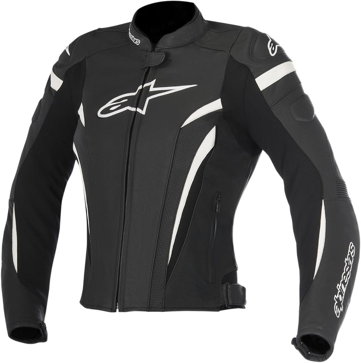 Alpinestars Women's Stella GP Plus R v2 Airflow Leather Motorcycle Jacket, Black/White, 38