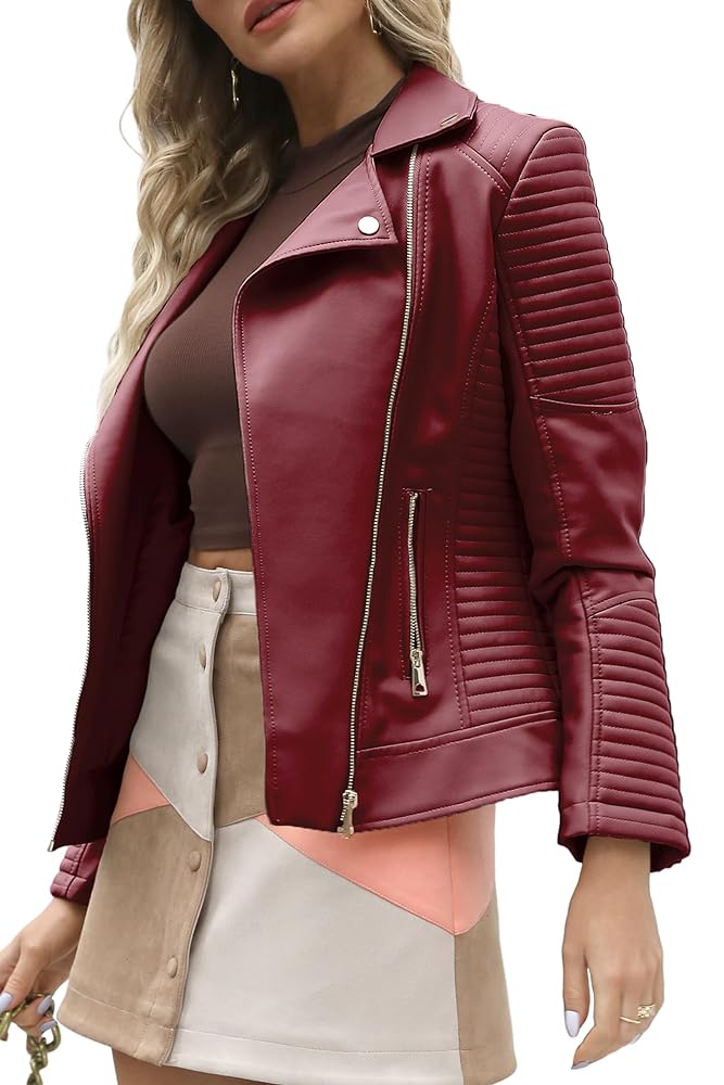 Bellivera Women's Faux Leather Jacket