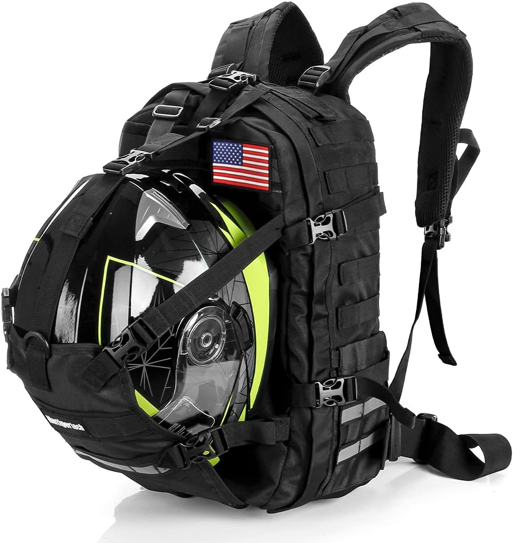 Helmet Backpack for Motorcycle Cycling, Large Capacity Waterproof Helmet Holder, Helmet Storage Bag Hiking Backpack